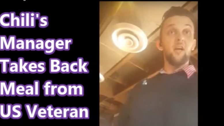 Chili's Manager Takes Back Meal from a US Veteran Ernest Walker